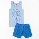 Комплект для мальчика (майка, трусы-боксеры), рост 122-128 см (64), цвет голубой (арт. CAK 3391_Д) - Фото 1