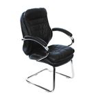 Конференц-кресло EChair-515 VL черное (кожа, каркас хром) - Фото 1
