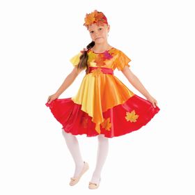Карнавальный костюм «Осенняя фантазия», 2 предмета: платье с поясом, головной убор, р. 64, рост 128 см