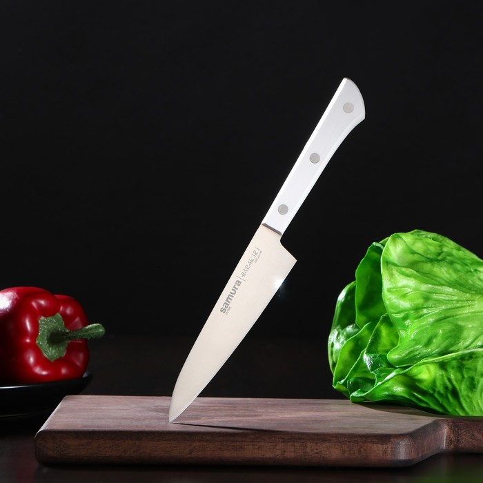 Нож кухонный Samura HARAKIRI, универсальный, лезвие 12 см, белая рукоять - Фото 1