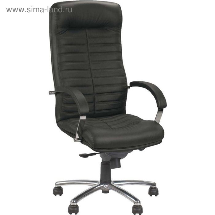 Кресло руководителя Orion Steel Chrome PU01 черный, ЭкоКожа - Фото 1