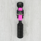 Расчёска массажная, вентилируемая, прямоугольная, цвет чёрный/розовый - Фото 4
