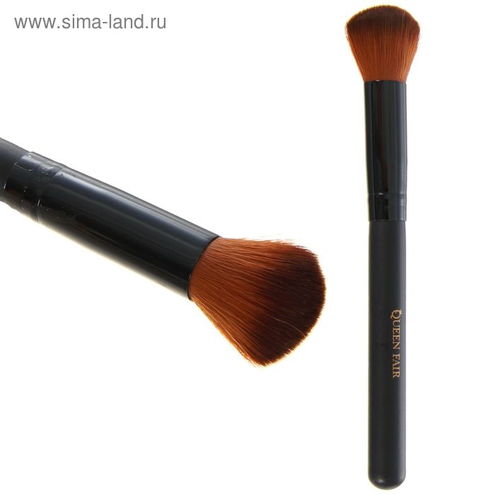 Кисть для пудры и румян, скруглённая, цвет чёрный - Фото 1
