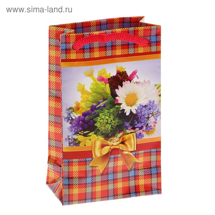 Пакет подарочный "Полевые цветы" 12,3 x 7,4 x 4 см - Фото 1