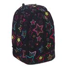 Рюкзак молодёжный на молнии "Цветные звёзды", 2 отдела, 1 наружный карман, чёрный - Фото 2