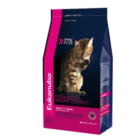 Сухой корм EUK Cat для взрослых кошек с избыточным весом и стерилизованных, 1,5 кг
