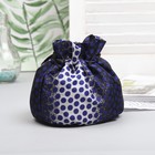 Косметичка-сумочка на стяжке шнурком "Горох", 1 отдел, цвет синий - Фото 2