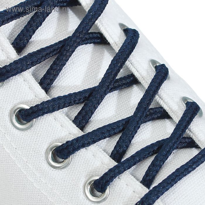 Шнурки для обуви, d = 5 мм, 180 см, пара, цвет синий - Фото 1