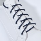 Шнурки для обуви, пара, круглые, вощёные, d = 3 мм, 75 см, цвет тёмно-синий - Фото 1
