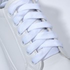 Шнурки для обуви, пара, широкие, 12 мм, 120 см, цвет белый - Фото 2