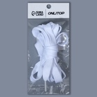 Шнурки для обуви, пара, широкие, 10 мм, 120 см, белые - Фото 5