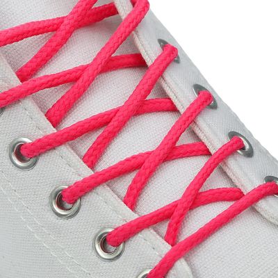 Шнурки для обуви, круглые, d = 3 мм, 120 см, пара, цвет розовый неоновый