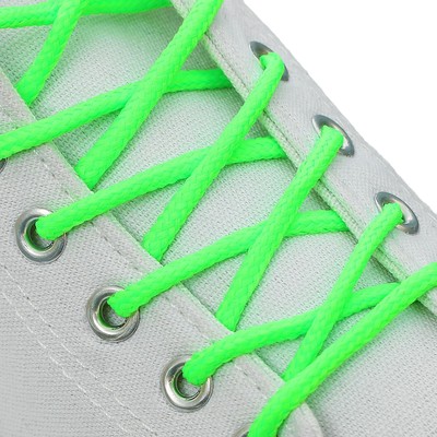 Шнурки для обуви, пара, круглые, d = 3 мм, 120 см, цвет зелёный неоновый