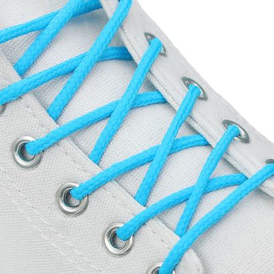 Шнурки для обуви d = 3 мм, 120 см, пара, цвет голубой неоновый