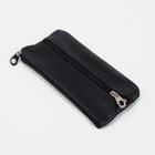 Ключница карманная на молниях, длина 15 см, 2 кольца, цвет чёрный - Фото 1