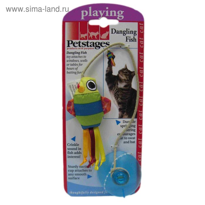 Игрушка Petstages "Рыбка" для кошек,  на присоске - Фото 1