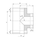 Тройник для дымохода «Феррум», утеплённый угол 90°, нержавеющая сталь 430/0.5 мм, оцинкованный, d=120/200, по воде - фото 22906616