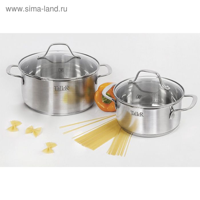Набор посуды TalleR 2 предмета: Кастрюля с крышкой 2,0 л, Кастрюля с крышкой  4,3 л - Фото 1