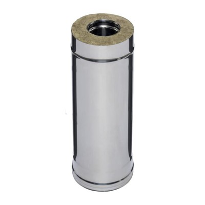 Дымоход утеплённый нержавеющий «Феррум», 430/0.5 мм, оцинкованный d=115/200 мм, L=0.5 м, по воде