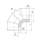 Колено Феррум утепленное угол 90° нержавеющее 430/0,5мм, оцинкованное, d 150/210 мм, по воде - Фото 2