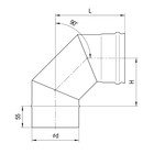 Колено для дымохода «Феррум», угол 90°, нержавеющая сталь 430/0.5 мм, d=150 - Фото 2