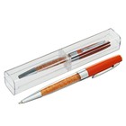 Ручка подарочная, шариковая, поворотная, в пластиком футляре, «Стразы», оранжевая - Фото 1