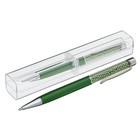 Ручка подарочная, шариковая, поворотная, в пластиком футляре, «Жемчуг», зелёная - Фото 1