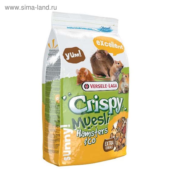 Корм VERSELE-LAGA Crispy Muesli Hamsters & Co для хомяков и др.грызунов, 1 кг - Фото 1