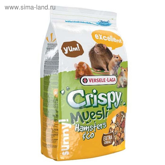 Корм VERSELE-LAGA Crispy Muesli Hamsters & Co для хомяков и других грызунов, 400 г - Фото 1
