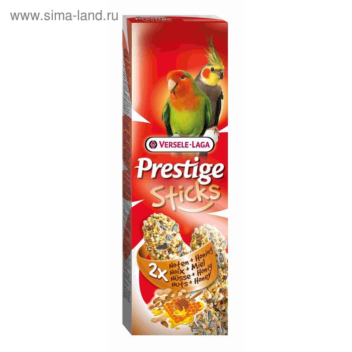 Палочки VERSELE-LAGA Prestige для средних попугаев, орехи/мед, 2х70 г. - Фото 1