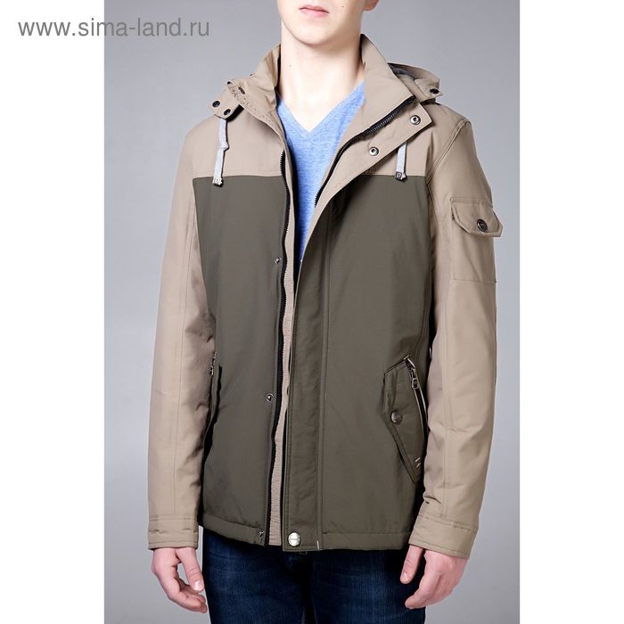 Куртка мужская демисезонная, размер 46, цвет песочный/хаки DG 102-100 - Фото 1