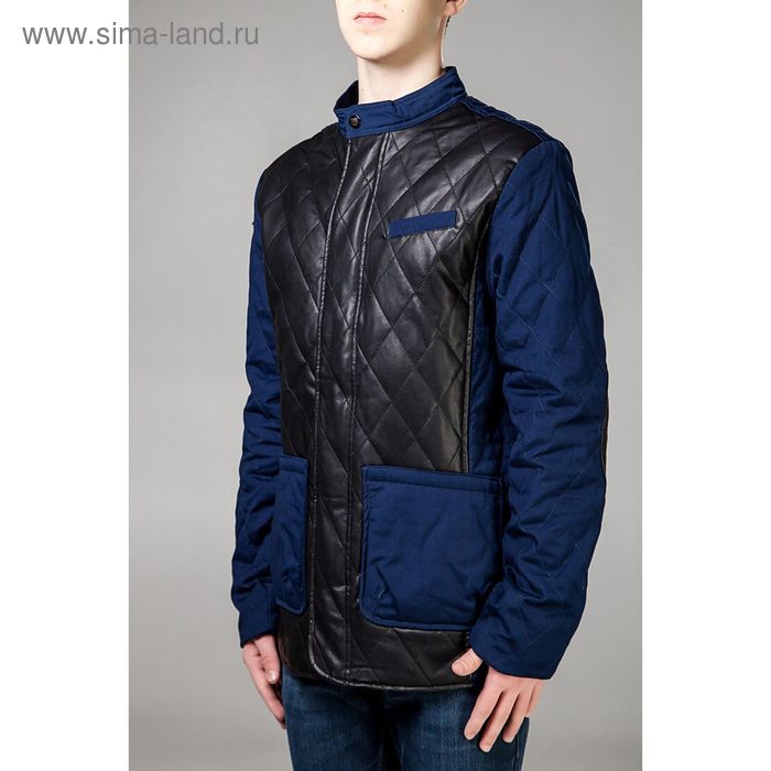 Куртка мужская демисезонная, размер 46, цвет чёрный/синий DG 63-100 - Фото 1
