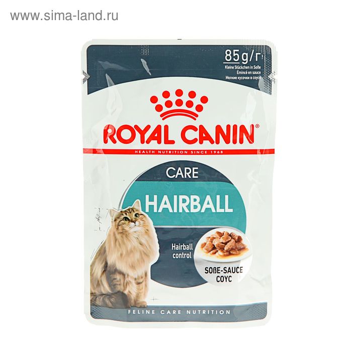 Влажный корм RC Hairball Care для кошек, от волосяных комочков, в соусе, пауч, 85 г - Фото 1