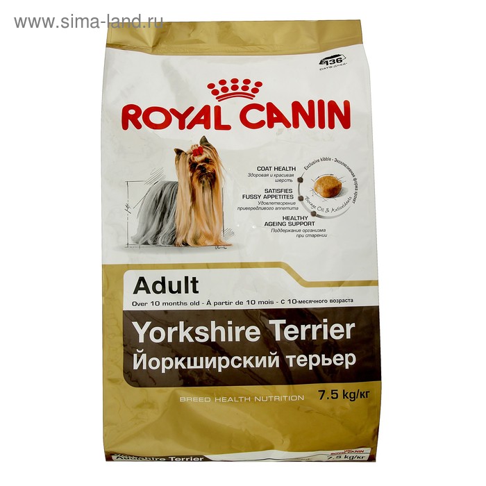 Сухой корм RC Yorkshire Terrier Adult для йоркширского терьера, 7.5 кг - Фото 1