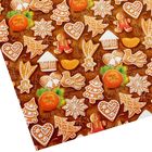 Бумага упаковочная "Веселого праздника", имбирное печенье, 70 х100 см - Фото 3