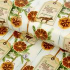 Бумага упаковочная "Новогодние шильдики", стиль рустик, 70 х100 см - Фото 1