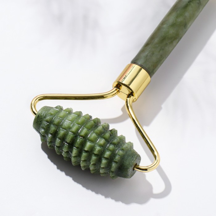 Массажер гладкий+ еж, улучшеный, нефрит, без упаковки 14597