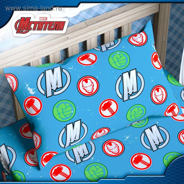 Наволочка "Команда мстители" 50*70 см 100% хлопок, поплин 125 г/м2 - Фото 1