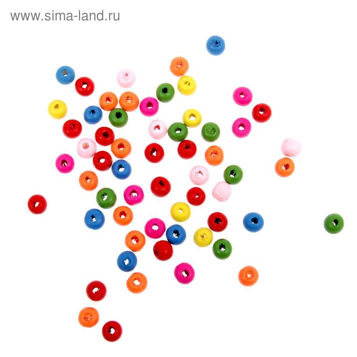 Декор для творчества дерево "Шарики цветные" 0,8х0,8 см 12 гр - Фото 1