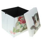 Короб для хранения (пуф) складной "Котик в вазе" - Фото 3
