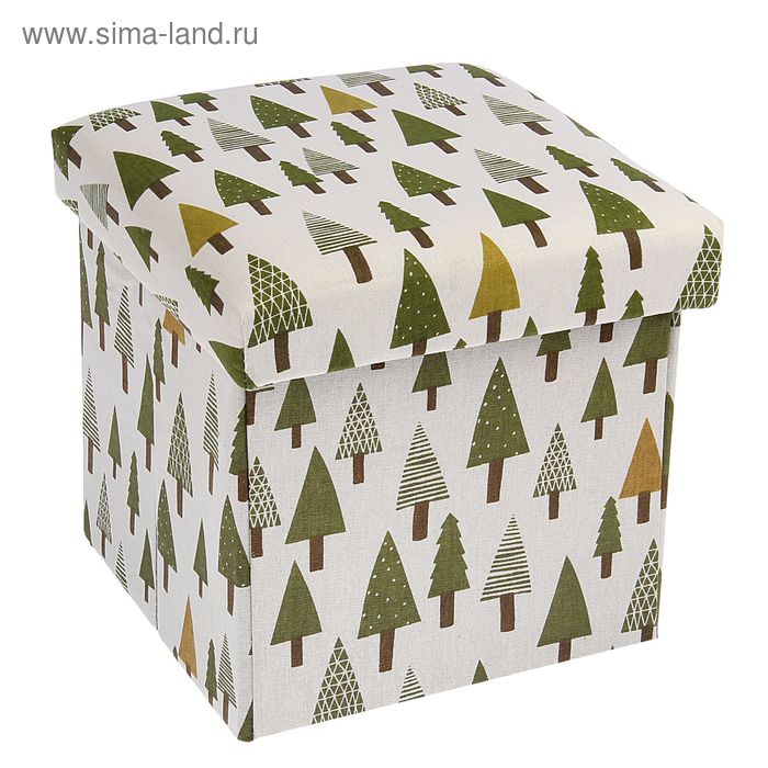 Короб для хранения (пуф) складной "Ёлки" - Фото 1