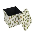 Короб для хранения (пуф) складной "Ёлки" - Фото 2