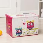 Короб стеллажный для хранения с крышкой «Весенние совушки», 40×26×26 см, цвет розовый - Фото 3