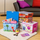 Короб стеллажный для хранения с крышкой «Лиса на поляне», 40×26×26 см, цвет голубой - Фото 4