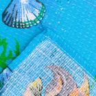 Полотенце вафельное набивное" Рыбки", 40х70 см, голубой. 160 гр/м, 100% хлопок - Фото 3