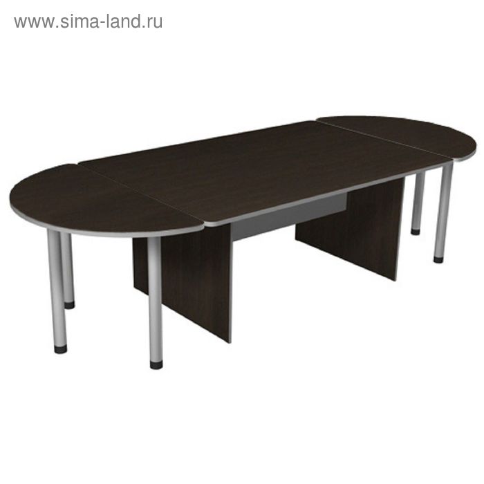 Стол для переговоров с приставками, венге/серый ПСК16 + ПСП3 (2шт) - Фото 1
