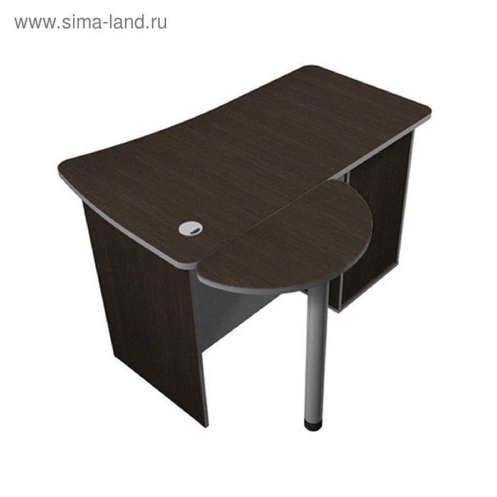 Стол эргономичный правая с тумбой и Приставка стола рабочего, венге/серый ПСЭт2.14Пр + ПСП1 - Фото 1