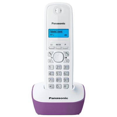 Радиотелефон DECT Panasonic KX-TG1611 RUF, Caller ID, AOH, телефонная книга, белый/фиолетовый