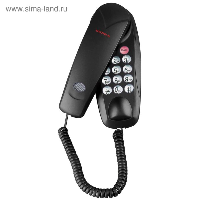 Телефон проводной Supra STL-111 black - Фото 1