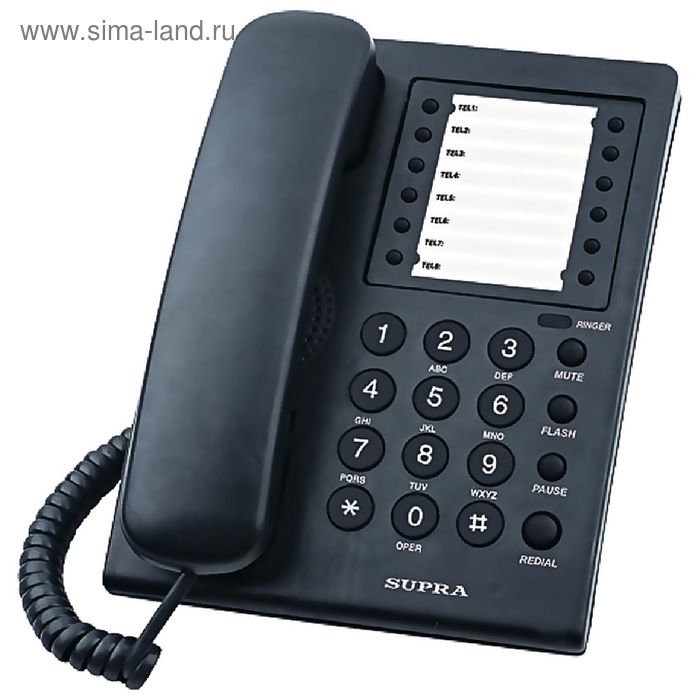Телефон проводной Supra STL-311 black - Фото 1
